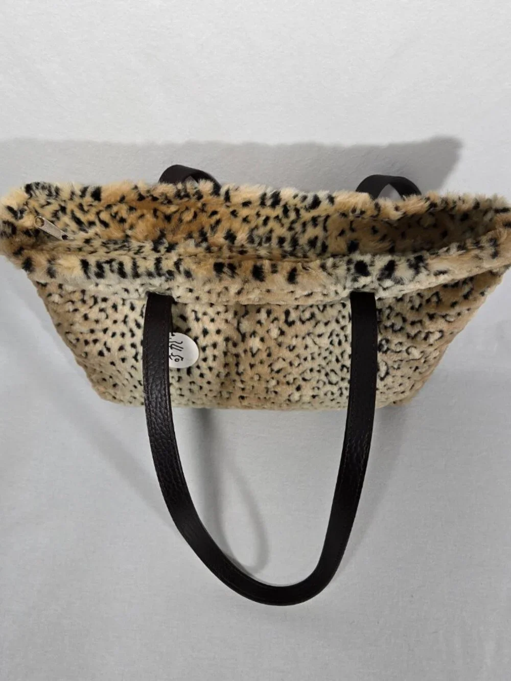 U.S.A Vintage Y2K Mob-Wife Animal Print Faux Fur Leather Strap TOTE BAG + 2 Pcs.